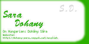 sara dohany business card