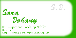 sara dohany business card